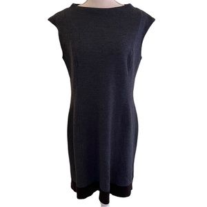 St. John Collection Grey Knit Dress with Brown Hemline Detail 12